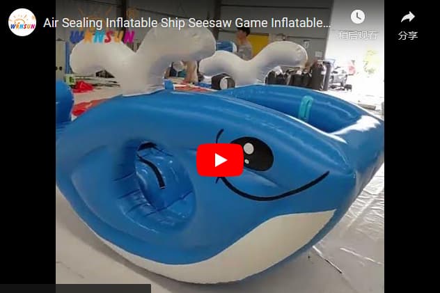 Whale Theme Inflatable Air Viking Seesaw Ride