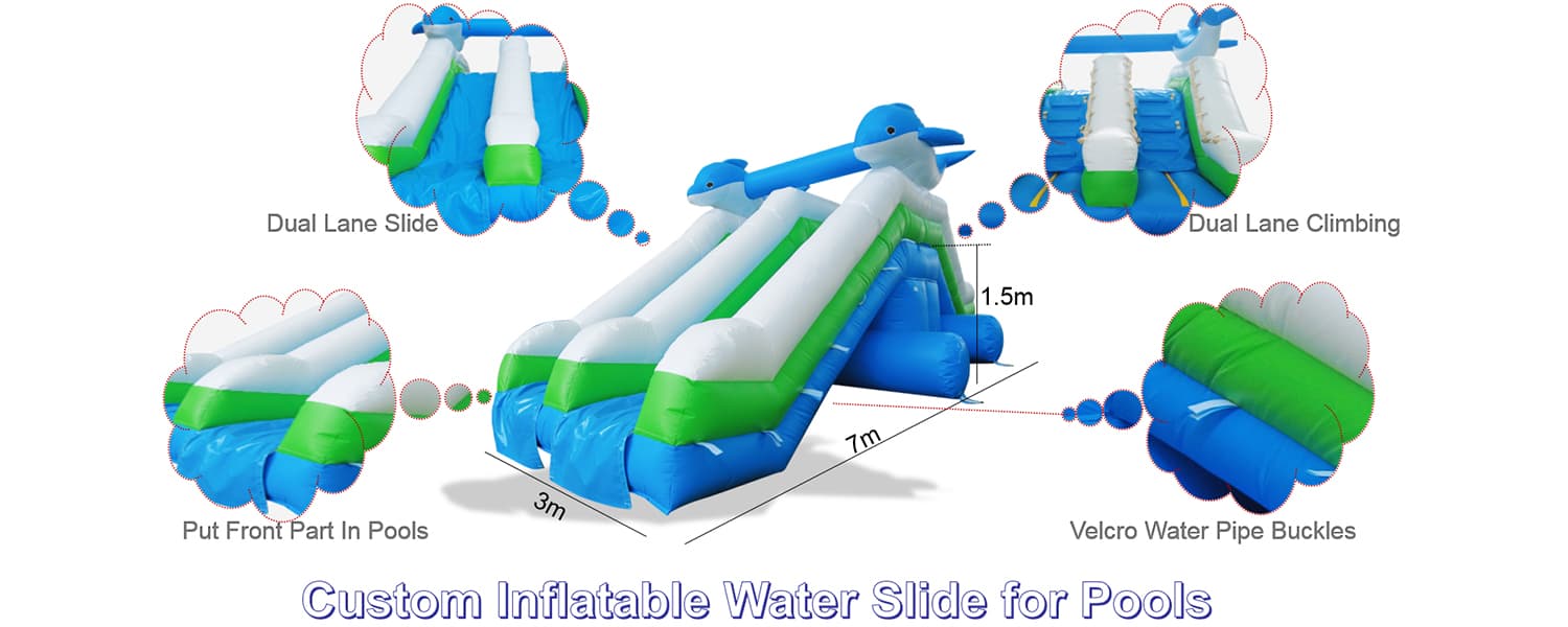 Commercial grade inflatable water slide