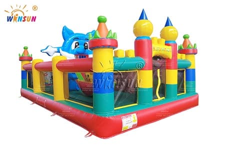 WSL-024 Blue Cat Paradise Inflatable Outdoor Playground