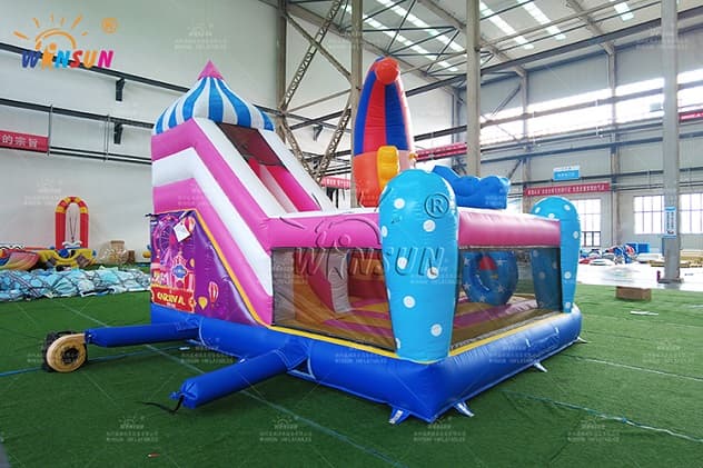 Inflatable bouncy castle circus clown combo for sale