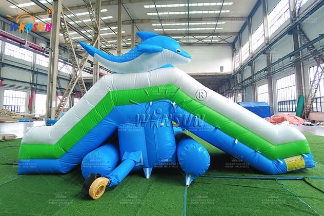 Inflatable dolphin water slide outdoor