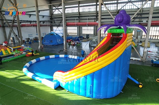 Outdoor Slide Park inflatable octopus wet slide