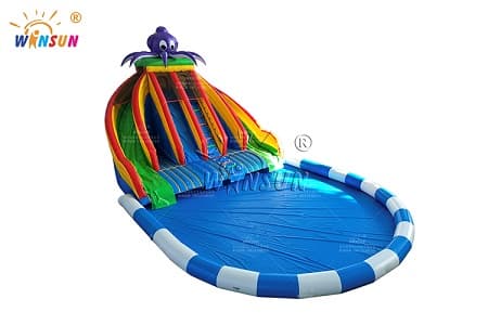 WSS-263 Inflatable Octopus Water Slide with Pool Outdoor