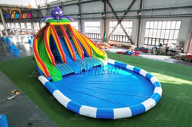 inflatable water slide with pool for kids and adults