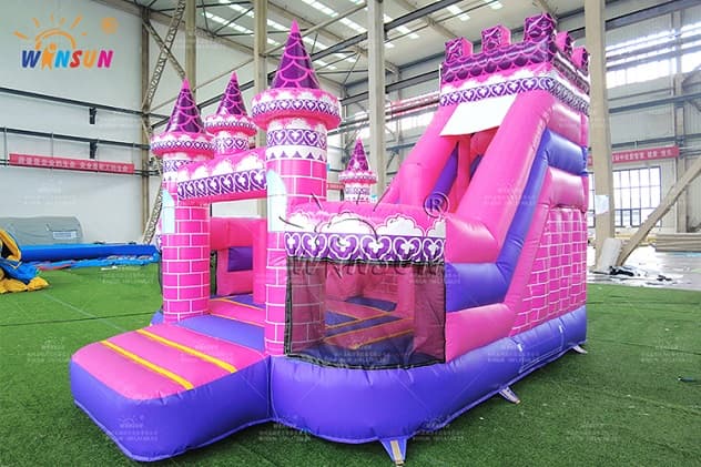 Commercial pink bouncy castle inflatable