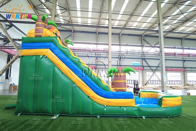 Double Slide lane marble WetDry Inflatable Slide