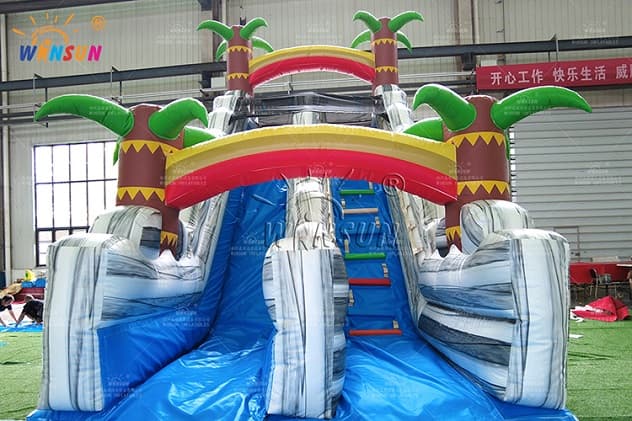 Gray Marble Inflatable water slide