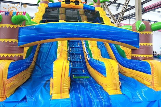 Green Marble Wave Inflatable Water Slide