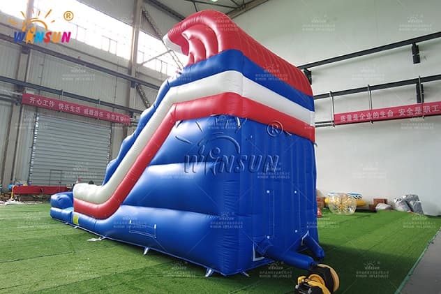 Inflatable water slide with pool