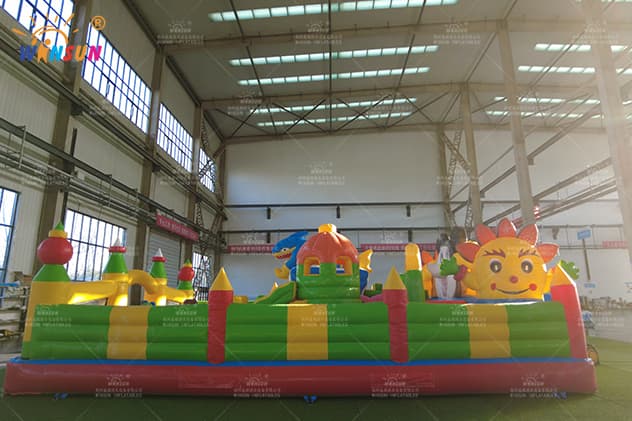 large outdoor inflated bouncy playground for kids