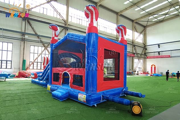 All American Patriotic themed Inflatable combo slide