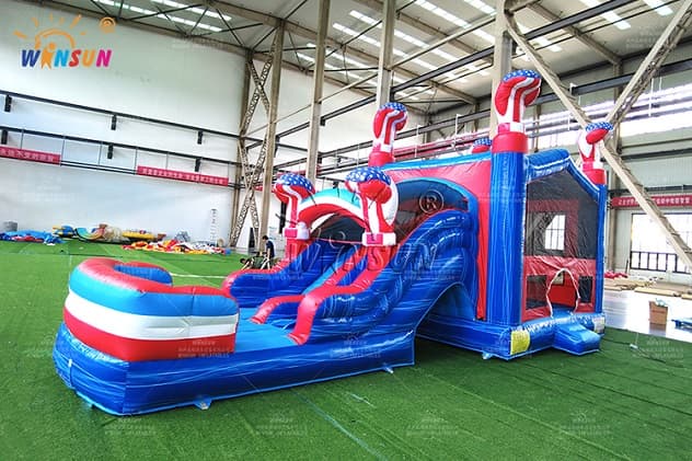 American Flag Double Combo Bounce House Dry