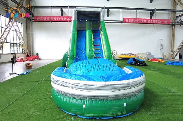 Green Marble Inflatable water slide