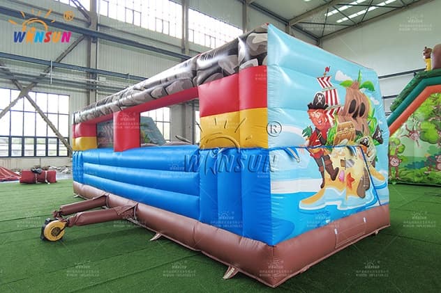 Inflatable wipeout big ball game