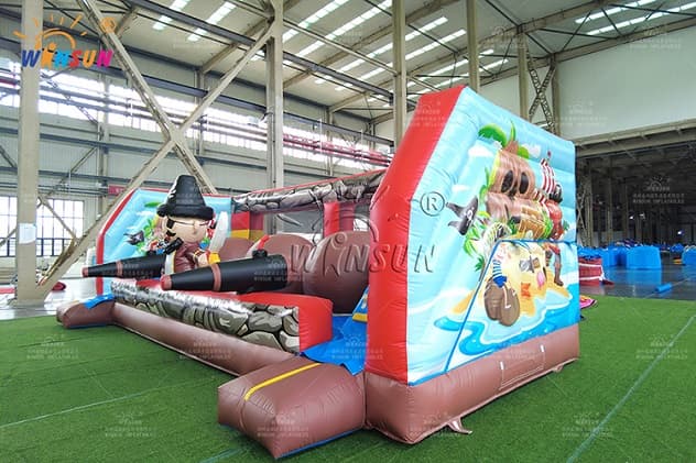 Pirate inflatable wipeout interactive game