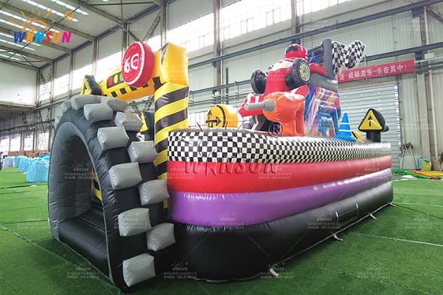 Race car theme inflatable obstacle course-New Design