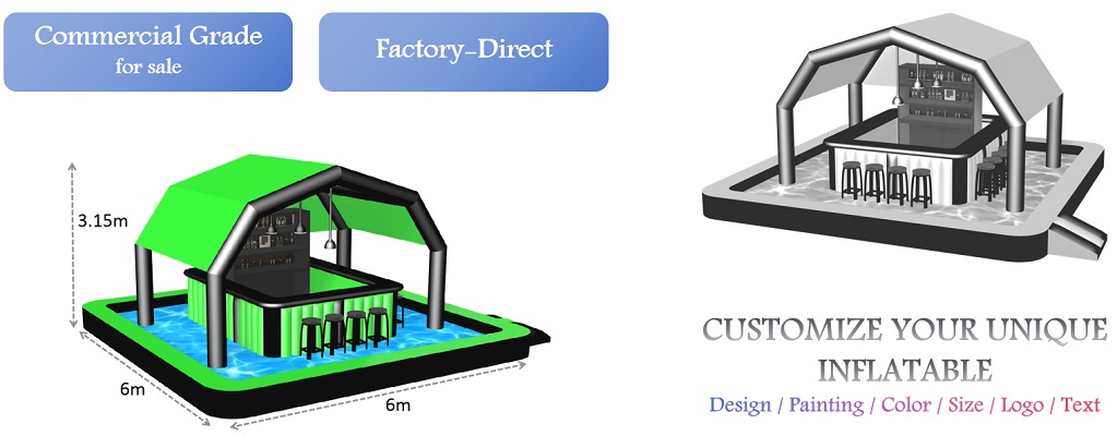 customized your unique inflatable pool bar