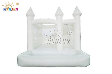 WSC-637 White Inflatable Bounce House with slide and Ocean Ball Pool