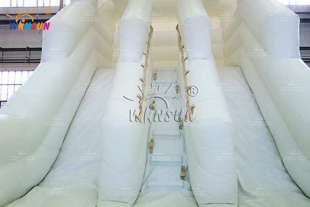 Outdoor dual lane inflatable dry slide