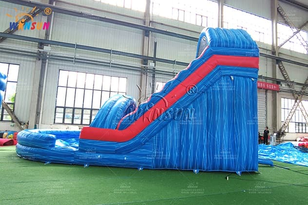 Blue Marble four Lanes Inflatable Water Slide with Custom Design