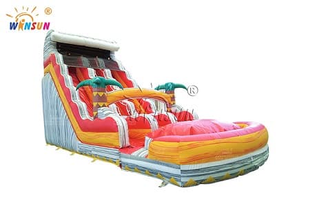 WSS-567 Commercial Coconut Tree Marble Inflatable Slide