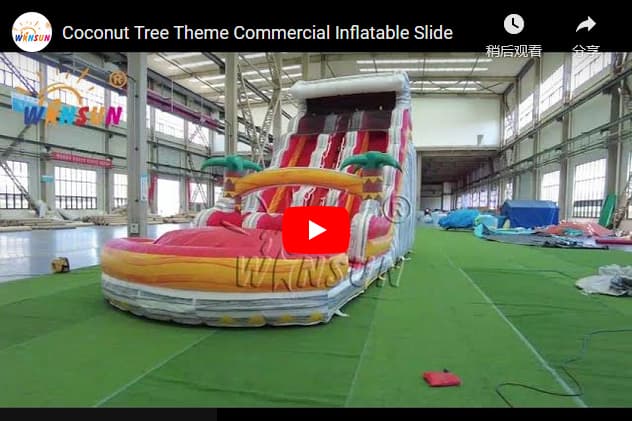 Coconut Tree Theme Commercial Inflatable Slide