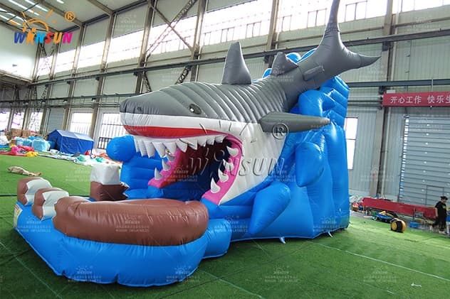 Commercial inflatable water slide shark