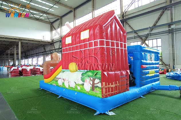 Fun inflatable farm bouncy castle indoor