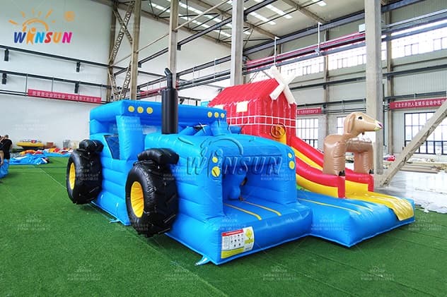 Fun inflatable farm bouncy castle