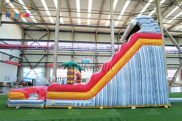 Gray Marble Double Lanes Inflatable Water Slide with Custom Design