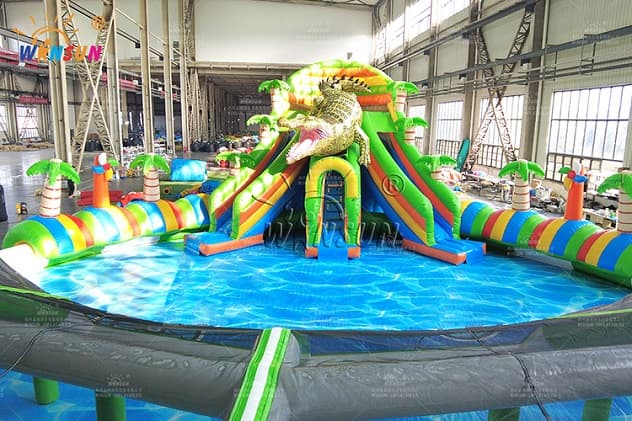 Inflatable mobile pool water park for sale