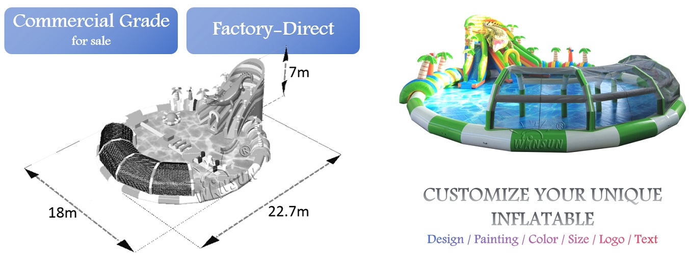 Inflatables Water Amusement Land Park Crocodile water Slide