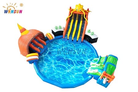 WSR-004 Octopus Water Park Inflatable Water Slides with Pool