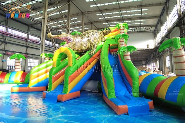 PVC Aquapark Inflatable Water Park with Pool sun cover