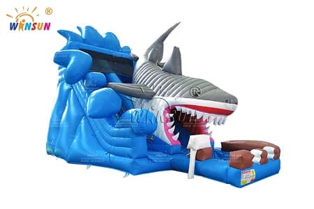 WSS-566 Shark One Lane Inflatable Water Slide For Sale