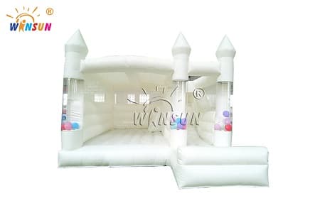 WSC-641 White Bounce House with Slides