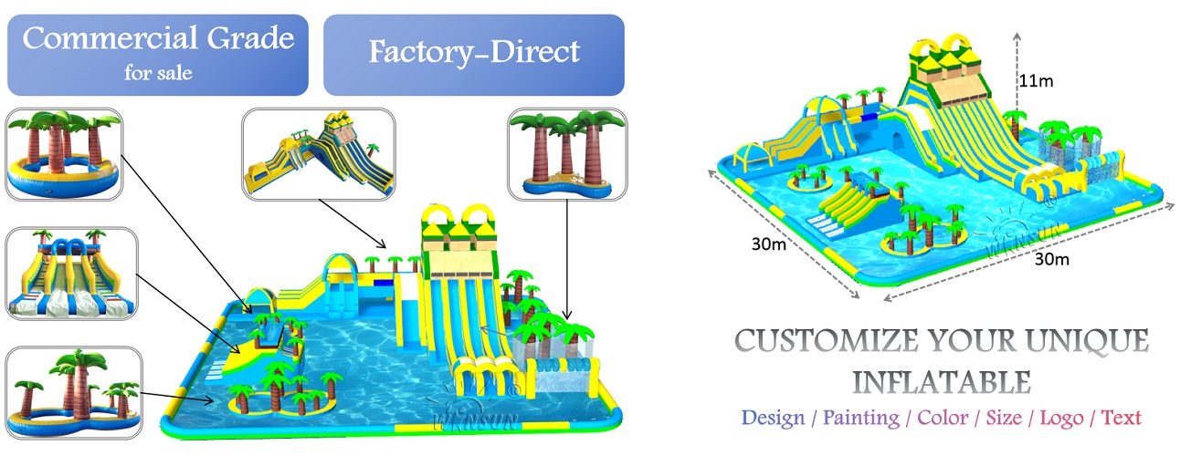 Little inflatable dual lane water slide for kids