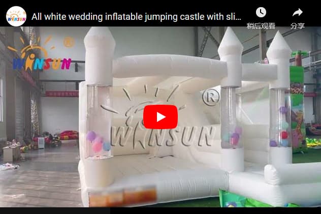 White Bounce House with Slides