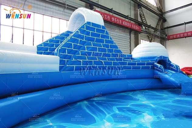 above ground ice world inflatable water park for all ages