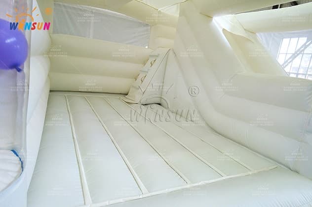 outdoor luxurious white bouncy castle for wedding