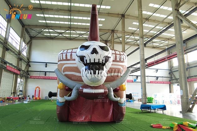 Entrance Tunnel Inflatable Pirate ship with Skull figure