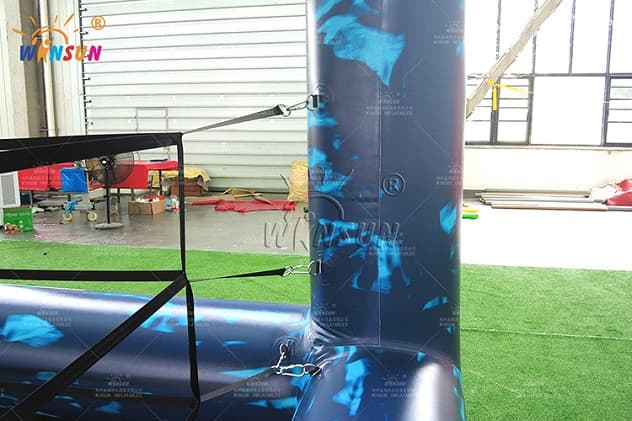 Inflatable boxing ring with cover on the top