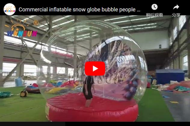 Inflatable bubble jump house snow globe