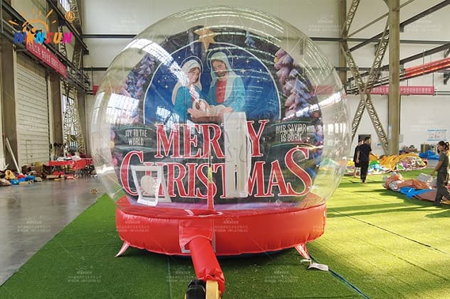 Inflatable snow globe people can go inside