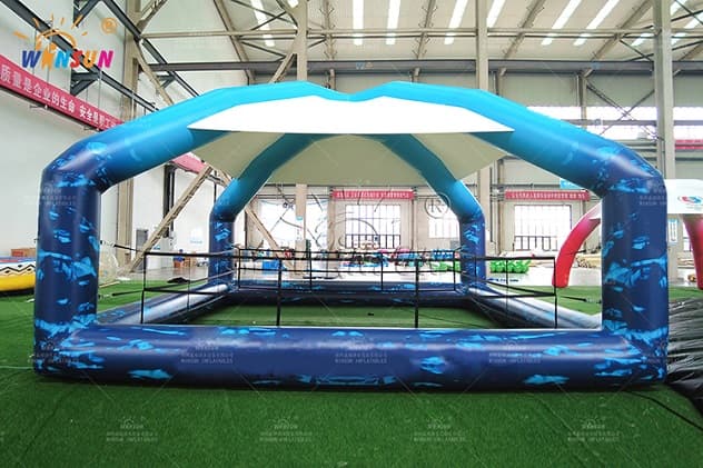 Outdoor inflatable boxing ring with canopy