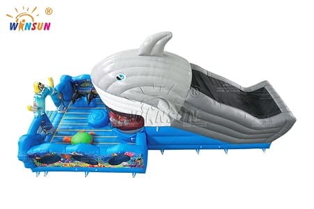 WSL-191 Under The Sea inflatable Playground With Moving Shark Mouth