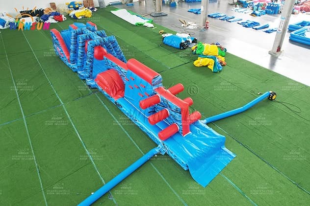 Continuous Inflation Water Obstacle Course for IndoorOutdoor Pools