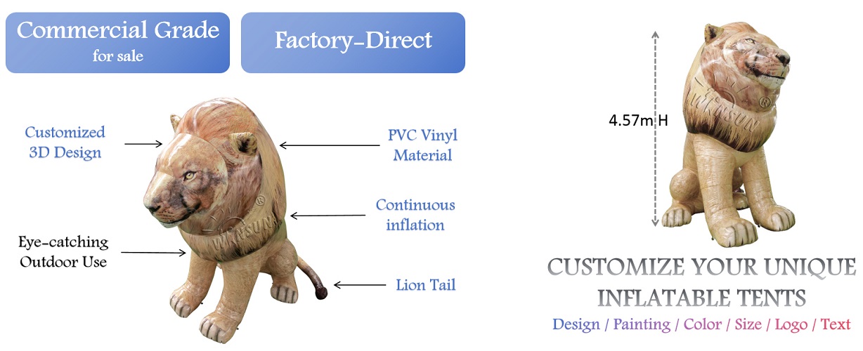 Customizable Giant Inflatable Lion for Branding Events