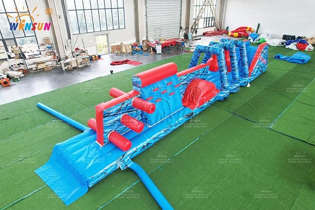 Heavy-Duty PVC Vinyl Water Park Obstacle Course with Slide