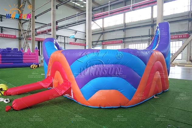 Inflatable foam pit pool with modular design for easy transport